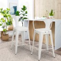 Metalen barkruk met rugleuning in industrieel design Steel Back Karakteristieken