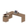 Moderne hoekbureau van hout met 3 lades New Selina WD Aanbod