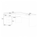 Moderne hoekbureau van hout met 3 lades New Selina WD Kosten