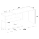 Draaibare hoekbureau met 2 planken in grijs Volta RT 