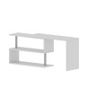 Witte draaibare hoekbureau Volta WH met 2 planken voor thuis of kantoor Catalogus