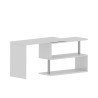 Witte draaibare hoekbureau Volta WH met 2 planken voor thuis of kantoor Model
