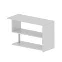 Witte draaibare hoekbureau Volta WH met 2 planken voor thuis of kantoor 