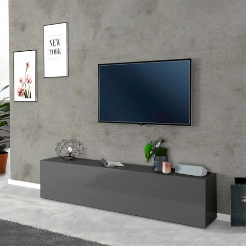 Moderne TV-meubel 180cm met 1 deur en 2 vakken grijs Note Low Aanbieding