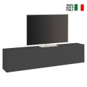 Moderne TV-meubel 180cm met 1 deur en 2 vakken grijs Note Low Verkoop