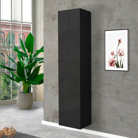 Moderne zwarte kolomkast voor de entree met 5 vakken Note Wardrobe Aanbieding