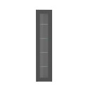 Moderne zwarte vitrinekast woonkamer met 4 glazen legplanken Note Vidrio Korting