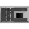 Moderne grijze wandmeubel met tv-kast, 2 hangkasten Note Wide Kortingen