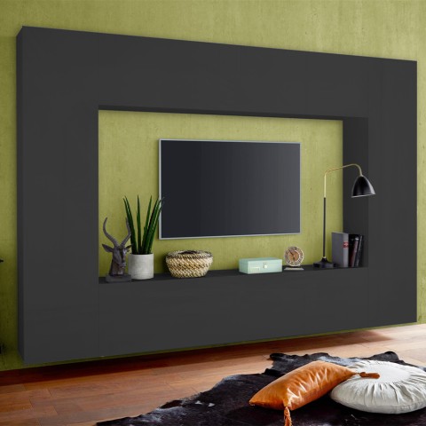 Moderne woonkamerset voor tv met 2 hangende kasten Note Mold Aanbieding