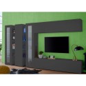 Wandmeubel woonkamer TV-kast met kast en 2 vitrines zwart Note Mir Catalogus