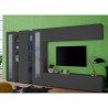 Wandmeubel woonkamer TV-kast met kast en 2 vitrines zwart Note Mir Catalogus