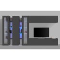 Wandmeubel woonkamer TV-kast met kast en 2 vitrines zwart Note Mir Korting