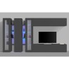 Wandmeubel woonkamer TV-kast met kast en 2 vitrines zwart Note Mir Korting
