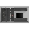 Wandmeubel woonkamer TV-kast met kast en 2 vitrines zwart Note Mir Kortingen