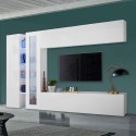 Witte wandmeubel woonkamer tv-kast vitrinekast Joy Duet Aanbieding
