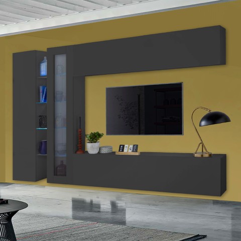 Moderne wandmeubel TV-kast vitrine hangkast Note Duet Aanbieding