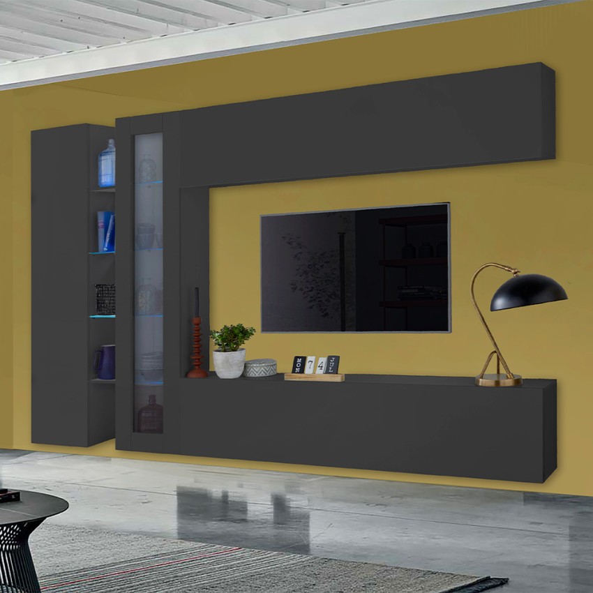 Moderne wandmeubel TV-kast vitrine hangkast Note Duet Aanbieding