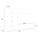 Moderne TV-wandmeubel wit met 2 kasten Joy Twin Voorraad