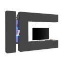 Modern zwart TV-meubel 2 kasten 4 planken Opmerking Twin Aanbod