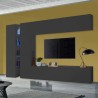 Zwarte moderne wandmeubel TV-kast 2 kasten 4 planken Note Twin Aanbieding