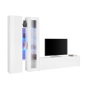 Moderne witte wandmeubel, TV-kast en vitrinekast Elco WH Aanbod