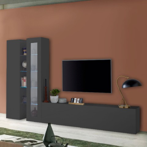Moderne wandmeubel tv-kast woonkamer vitrinekast Elco RT Aanbieding