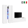 Witte wandkast lage TV-meubel 4 planken 2 kasten Sage WH Verkoop