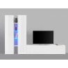 Witte wandkast lage TV-meubel 4 planken 2 kasten Sage WH Korting