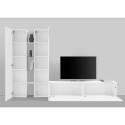 Witte wandkast lage TV-meubel 4 planken 2 kasten Sage WH Kortingen
