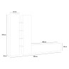 Witte wandkast lage TV-meubel 4 planken 2 kasten Sage WH Voorraad