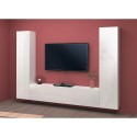 Moderne zwevende witte wandmeubel TV-kast 2 kasten Vibe WH Korting