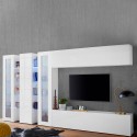 Wandmeubel met 2 vitrinekasten, TV-meubel, hangkast Joy Mir Aanbieding