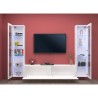 Witte zwevende wandmeubel woonkamer TV-kast 2 vitrinekasten Liv WH Catalogus