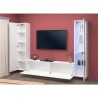 Witte woonwand met zwevende tv-kast, vitrinekast en kledingkast Peris WH Kortingen