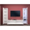 Witte woonwand met zwevende tv-kast, vitrinekast en kledingkast Peris WH Catalogus