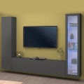 Moderne wandmeubelset met zwevend TV-meubel, vitrinekast en kast Peris RT Aanbieding