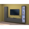 Moderne wandmeubelset met zwevend TV-meubel, vitrinekast en kast Peris RT Korting