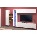 Wandmeubel zwevend wit TV-kast boekenkast vitrine Loane WH Korting