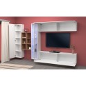 Wandmeubel zwevend wit TV-kast boekenkast vitrine Loane WH Kortingen