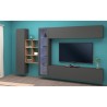Moderne woonwand boekenkast zwevende TV-kast vitrinekast Loane RT Korting