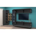 Moderne woonwand boekenkast zwevende TV-kast vitrinekast Loane RT Kortingen