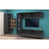 Moderne woonwand boekenkast zwevende TV-kast vitrinekast Loane RT Kortingen