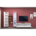 Wandmeubel woonkamer TV-meubel wit vitrinekast hout Rold WH Catalogus