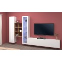 Wandmeubel woonkamer TV-meubel wit vitrinekast hout Rold WH Korting