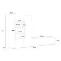 Moderne woonkamermeubel met vitrine, tv-meubel en boekenkast hout Rold RT Keuze