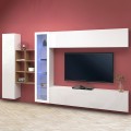 Wandmeubel zwevend wit TV-kast boekenkast vitrine Loane WH Aanbieding