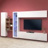 Wandmeubel zwevend wit TV-kast boekenkast vitrine Loane WH Aanbieding
