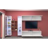 Wandmeubel set wit hangend tv-meubel boekenkast 2 vitrines Kary WH Korting