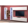 Wandmeubel set wit hangend tv-meubel boekenkast 2 vitrines Kary WH Kortingen