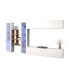 Wandmeubel set wit hangend tv-meubel boekenkast 2 vitrines Kary WH Aanbod